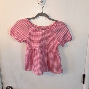 Cat & Jack Pink Checkered Smocked Top